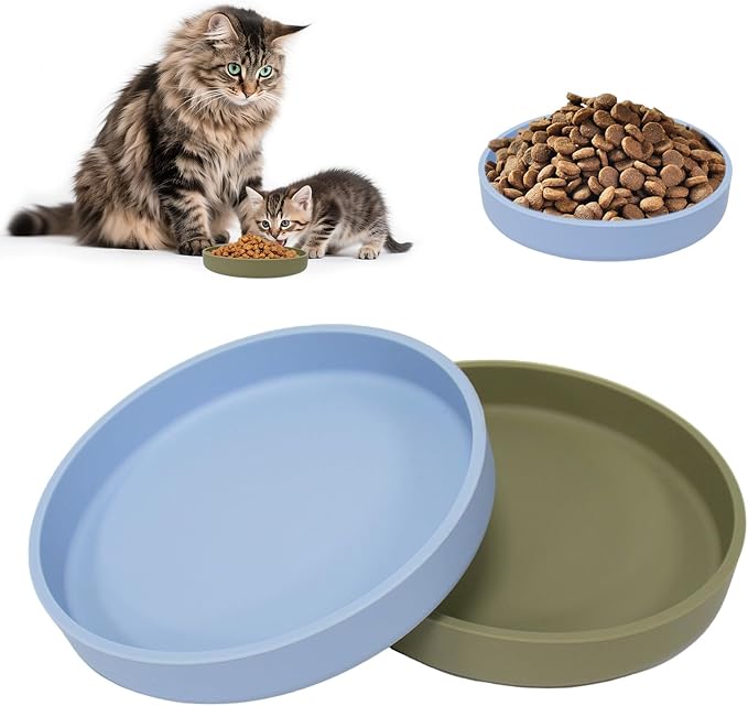 Cat Bowls Whisker-Friendly, Shallow Wide Pet Food